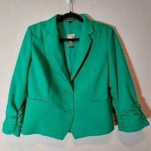 Express Ruched Sleeve 2 Button Blazer